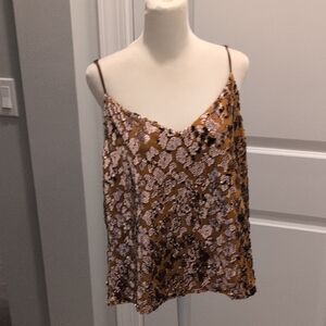 Ro & De Brown and Black Floral Cami